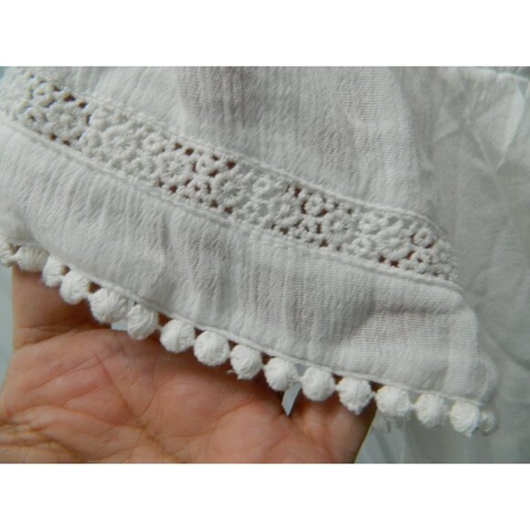 INC Womens White Gauze Dress XL With Lace Trimmed Hem & Button Details See Video - Picture 11 of 16